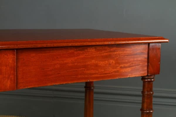 Antique English Victorian Mahogany Library / Console / Side Table with Drawers (Circa 1850)
