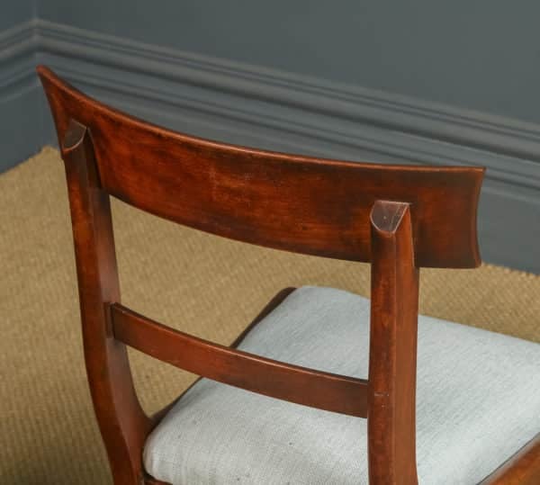 Antique English William IV Pair of Mahogany Bar Back Dining Chairs (Circa 1835)