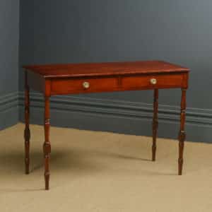 Antique English Georgian Regency Mahogany Console / Writing / Side Occasional Table with Drawers (Circa 1825)