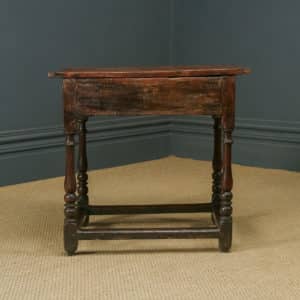 Antique English Georgian Oak & Ash Occasional Hall Writing Lowboy Side Table with Drawer (Circa 1720)