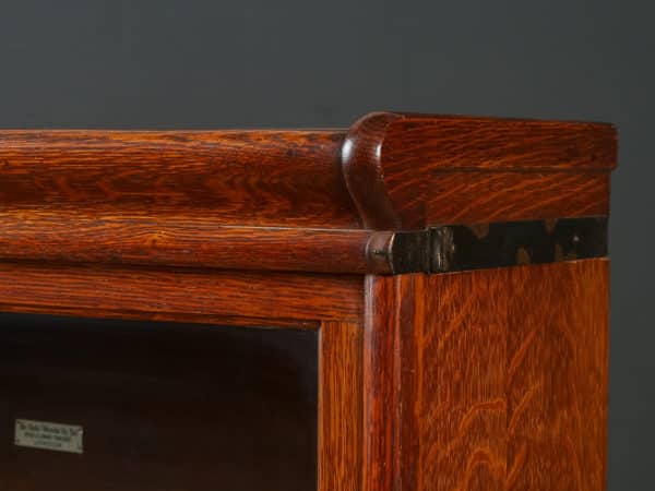 Antique English George V Globe Wernicke Oak Four Tier Glazed Sectional Bookcase (Circa 1920)