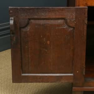 Antique English Georgian Oak Three Drawer Dresser Base Sideboard Cupboard (Circa 1780)