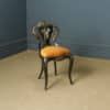 Antique English Victorian Ebonised Gilt & Mother of Pearl Chinoiserie Occasional Side / Bedroom Chair (Circa 1850)