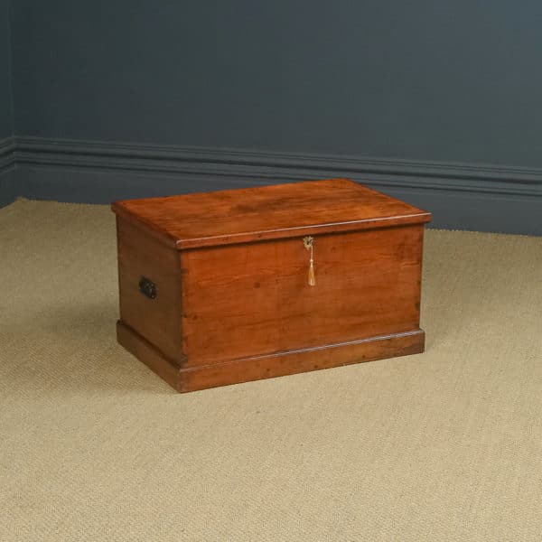 Antique English Victorian Pine Flat-Top Blanket Box Chest Trunk Coffee Table (Circa 1840)