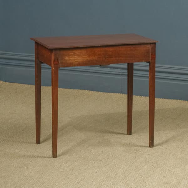 Antique English Georgian Oak Provincial Occasional Hall Writing Lowboy Estate Side Table with Two Drawers (Circa 1800)