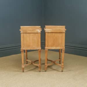 Antique Italian 19th Century Renaissance Beech Lime Washed Beside Tables Cabinets Nightstands (Circa 1870)