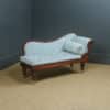 Antique English Victorian Mahogany Upholstered Chaise Longue Settee Sofa Couch (Circa 1850) - Photo 1