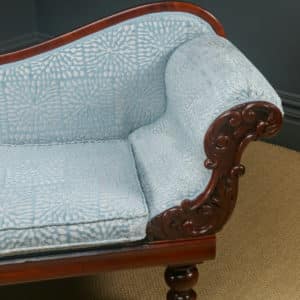 Antique English Victorian Mahogany Upholstered Chaise Longue Settee Sofa Couch (Circa 1850) - Photo 13