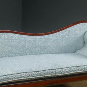 Antique English Victorian Mahogany Upholstered Chaise Longue Settee Sofa Couch (Circa 1850) - Photo 14