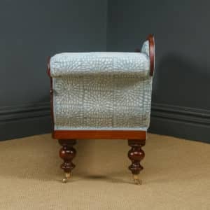 Antique English Victorian Mahogany Upholstered Chaise Longue Settee Sofa Couch (Circa 1850) - Photo 26