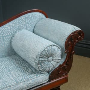 Antique English Victorian Mahogany Upholstered Chaise Longue Settee Sofa Couch (Circa 1850) - Photo 6