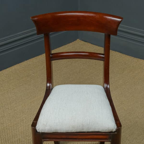 Antique English William IV Pair of Mahogany Bar Back Dining Chairs (Circa 1835)