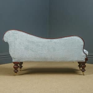 Antique English Victorian Mahogany Upholstered Chaise Longue Settee Sofa Couch (Circa 1850) - Photo 9