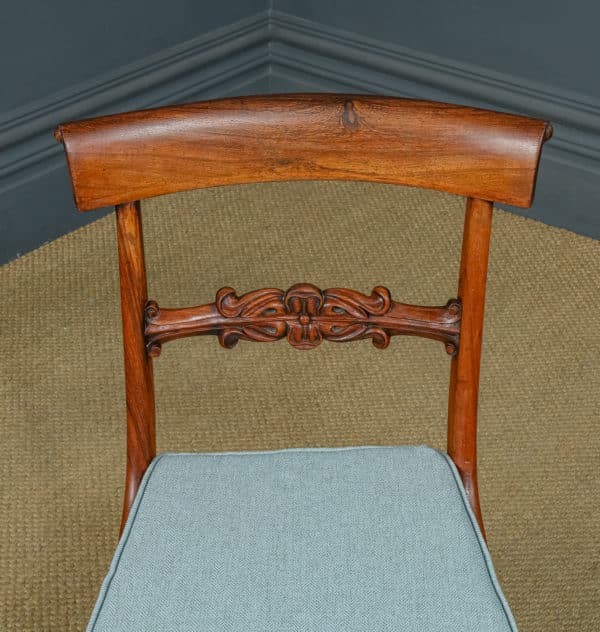 Antique English Regency / William IV Set of Six 6 Rosewood Bar Back Dining Chairs (Circa 1830)