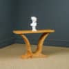 Vintage English Art Deco Birds Eye Maple Console / Side / Occasional / Hall Table (Circa 1970)