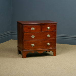 Small Antique English Georgian Regency Bow Front Chest of Drawers (Circa 1810)