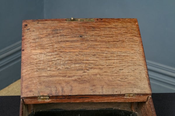 Small Antique English 18th Century Georgian Oak Sloped Writing / Stationery / Letter Box / Chest (Circa 1790)