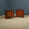 Vintage Pair of Continental Flemish 17th Century Baroque Style Cherrywood Bedsides Tables / Chests / Cabinets / Nightstands with Two Drawers (Circa 1980)