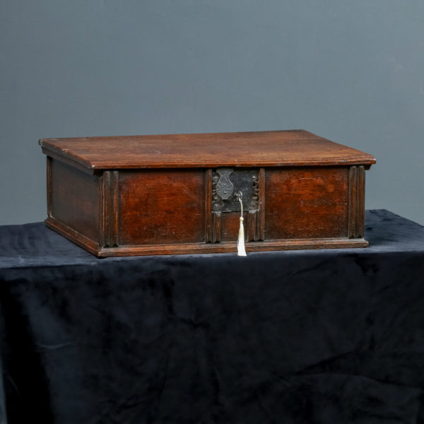 Antique English 17th Century Solid Oak Bible / Writing Box / Trunk / Small Chest (Circa 1690)