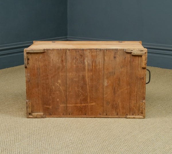 Antique English Victorian Pine Flat-Top Blanket Chest / Box / Trunk / Ottoman / Coffee Table (Circa 1860)