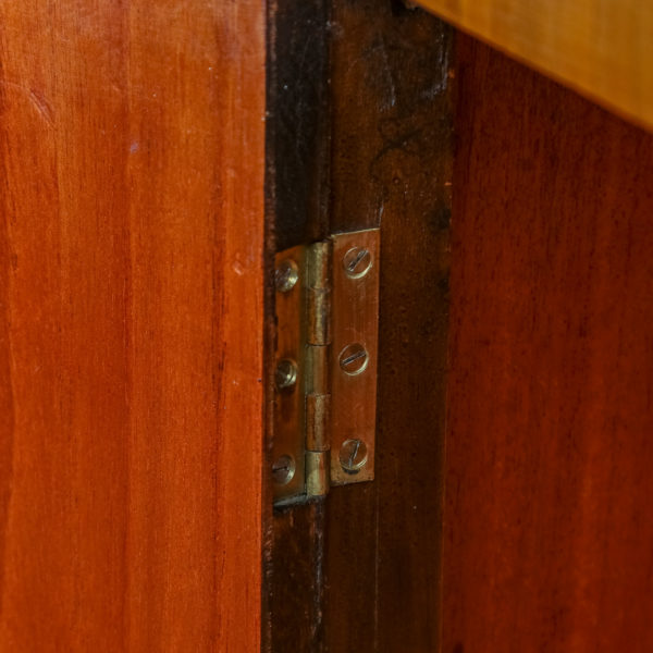 Antique English Art Deco Figured Walnut Two Door Tallboy Compactum Chest of Drawers (Circa 1930)