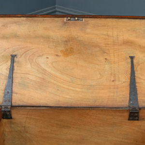 Antique English Georgian Elm Flat-Top Blanket Chest / Box / Trunk / Ottoman / Coffee Table (Circa 1820)