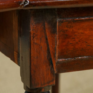 Antique English Georgian Mahogany Drop Leaf Pembroke Occasional Bedside Side Table With Drawer (Circa 1820)