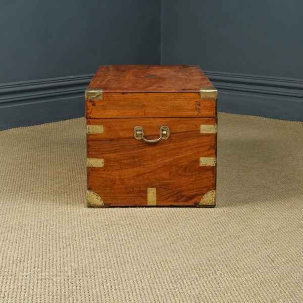 Antique Asian Chinese Victorian Camphor Wood Campaign Chest / Trunk / Ottoman / Coffee Table (Circa 1870)