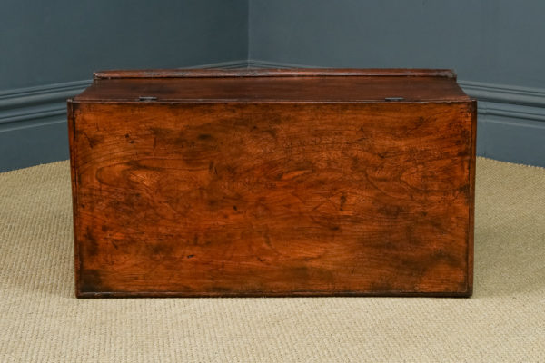 Antique English Georgian Elm Flat-Top Blanket Chest / Box / Trunk / Ottoman / Coffee Table (Circa 1820)