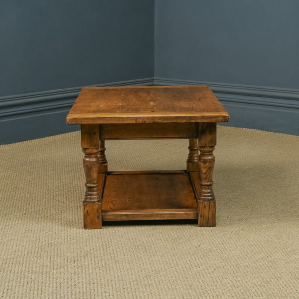 Vintage English 18th Century Style Oak Rectangular Coffee Pot Board Table (Circa 1980)